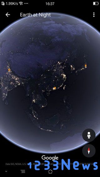 手机谷歌地球的夜景模式教程